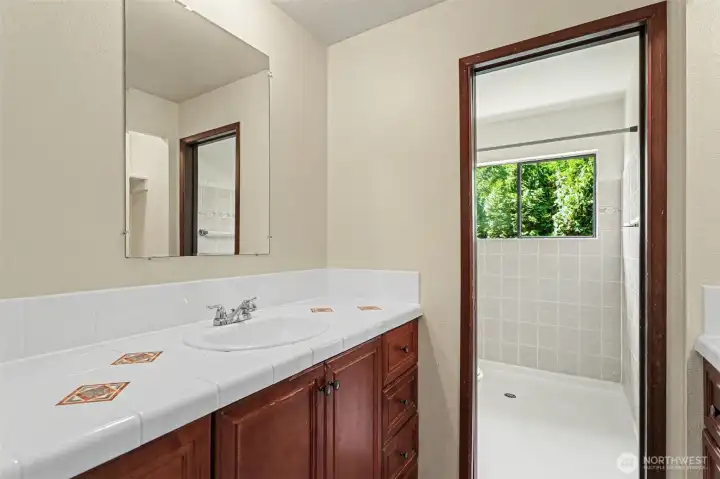 3/4  bath on main level.