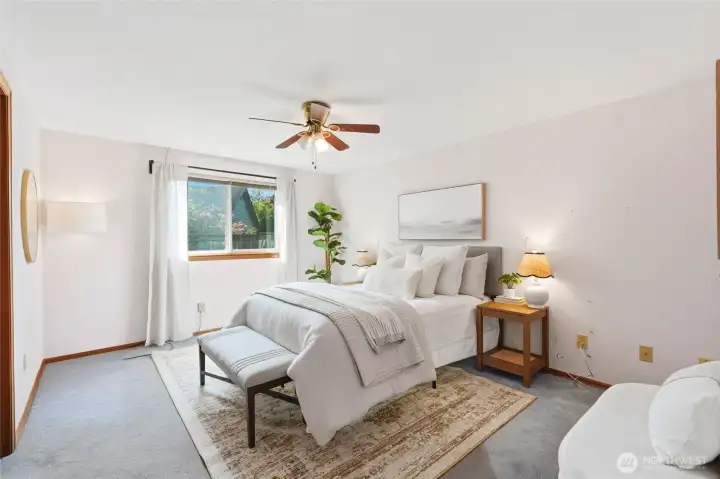 Spacious primary bedroom