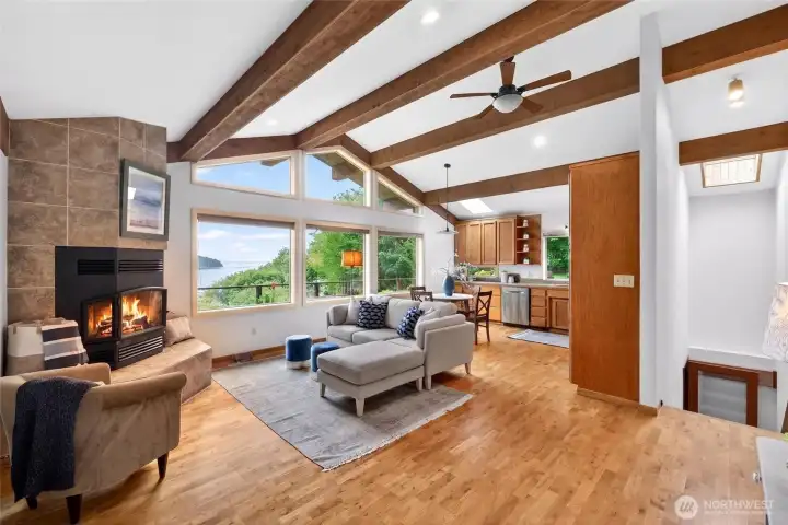 The cozy fireplace will keep you warm on those cold winter nights.