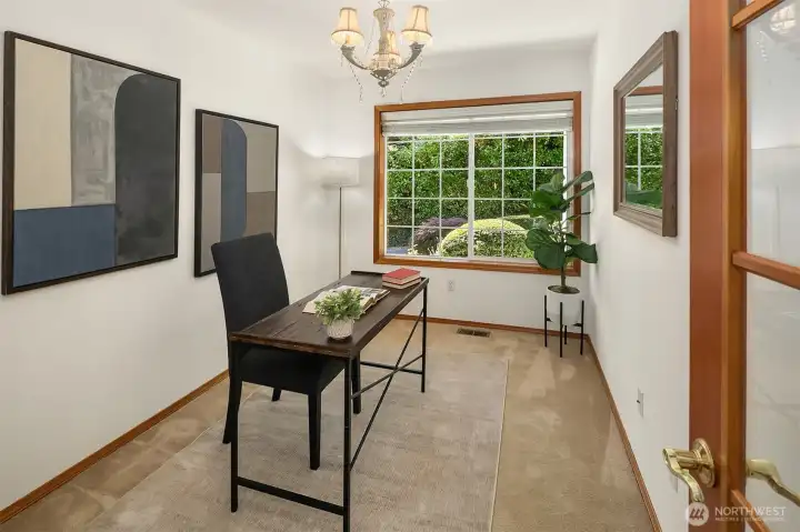 Main floor office located just off the kitchen. Don't need an office? Yoga space, added storage ...? Main floor office located just off the kitchen. Don't need an office? Yoga space, added storage ...?