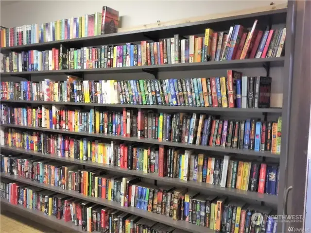 One of three libraries in The River clubhouse .