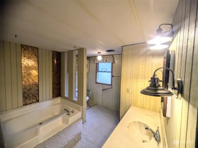 Primary bathroom with soaking tub