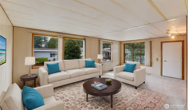 Virtually staged living area
