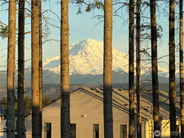 Rare panorama view of Mt Rainier directly from your living room, kitchen, primary bedroom and primary bathroom!