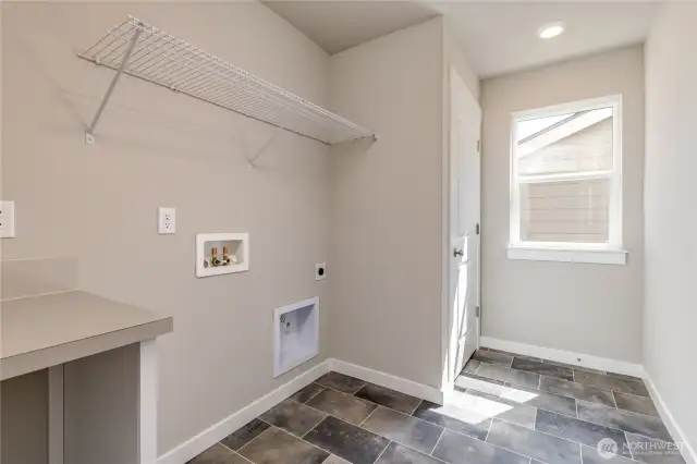 Convenient upstairs laundry room