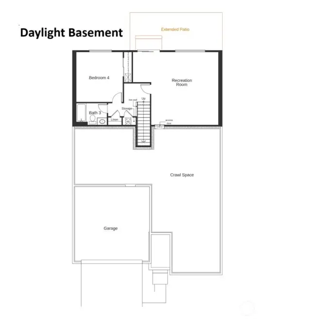 Daylight basement floor plan.