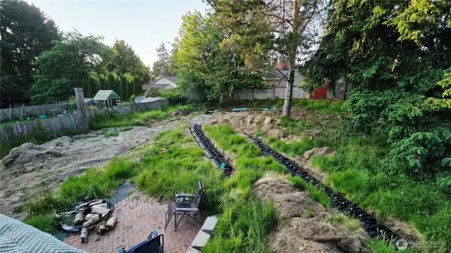 Yard during septic install