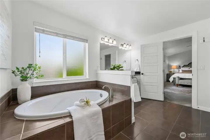 Large soaking tub