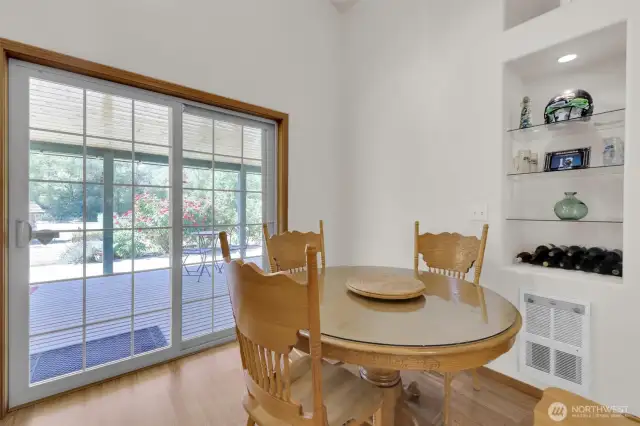 Enjoy meals with a view of your backyard.