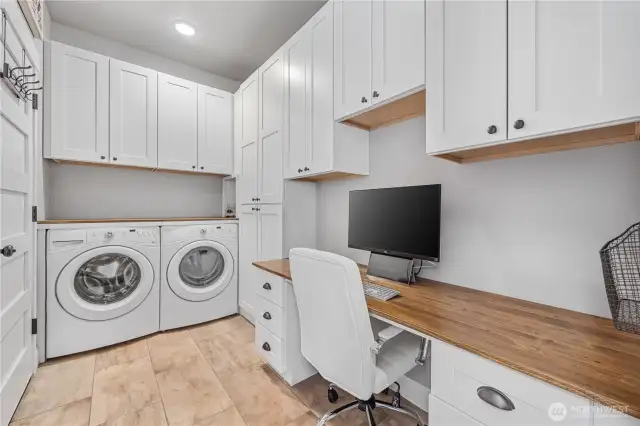 Laundry with Built-ins & Office Space