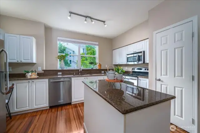 Pantry behind door on right