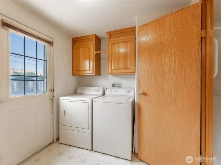 Laundry Room/Utility Room Walks out to the Back Yard.