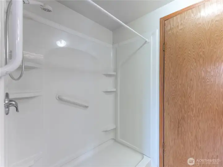 Main Bath with Large Walk-In Shower.