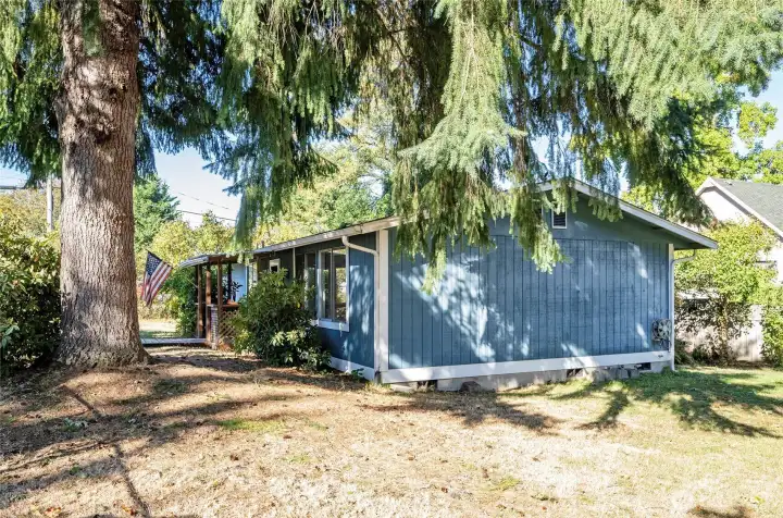 Enjoy a lovely perspective of the home from the yard.