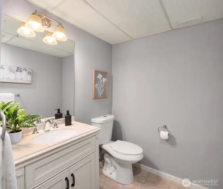 Convenient 3/4 bath on the lower level