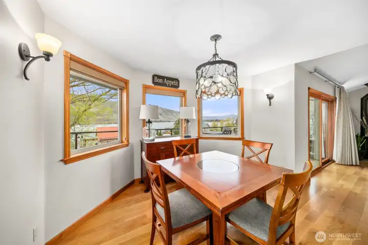Dining room and view.