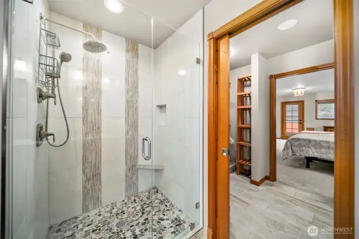 Primary tile shower.