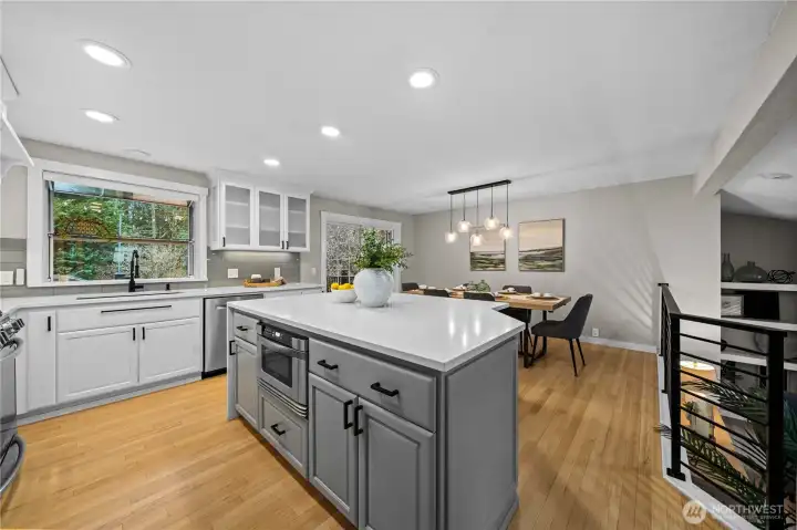 Microwave built-in to island.