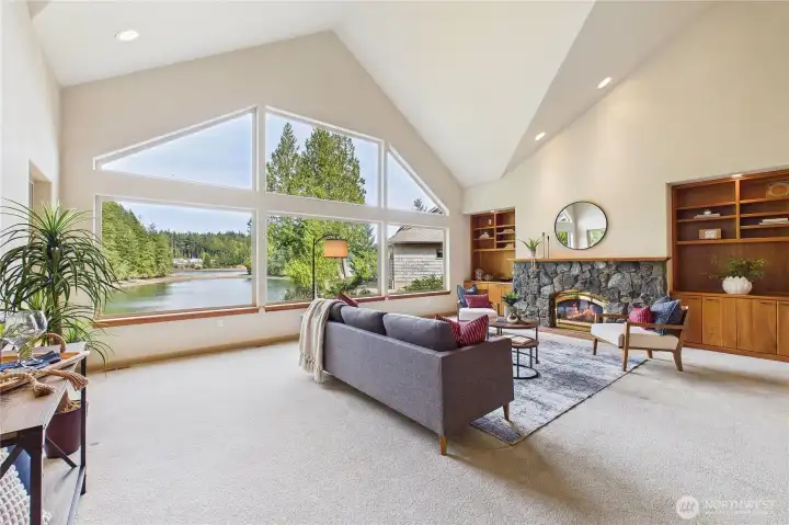 The living room is large enough for entertaining and yet cozy enough to gather around the propane fireplace on those cold winter evenings.