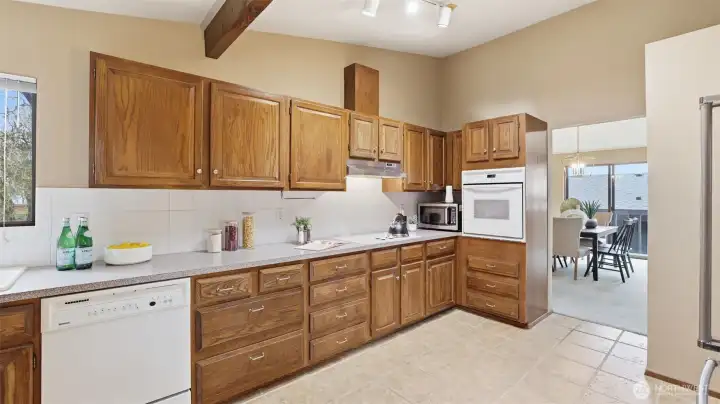Kitchen with easy access to the dining room.