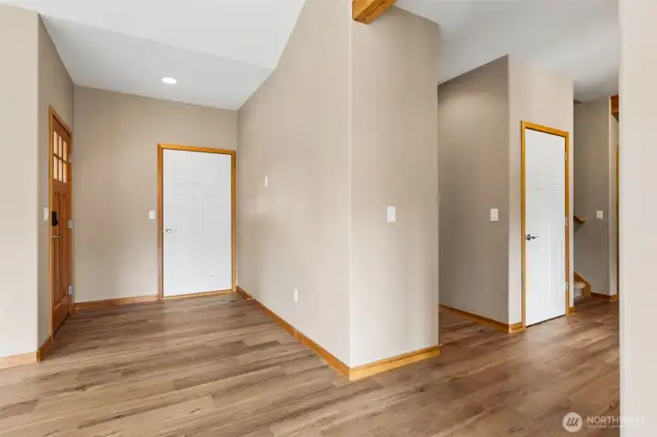 Main front door entry and garage