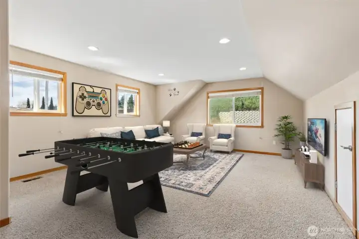 virtually staged great room
