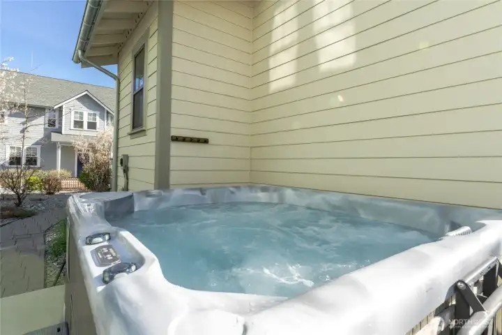 Hot tub tucked around back