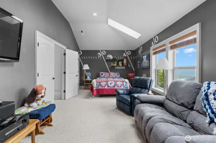 Large Bedroom #2 with River View and 2 Skylights