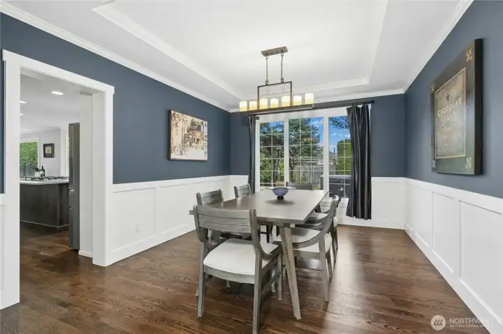 Dining Room with custom trim work