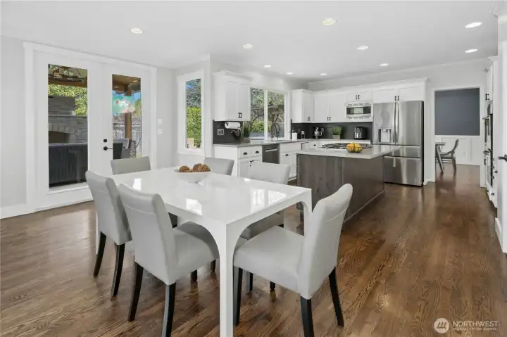 Large breakfast nook with French Doors