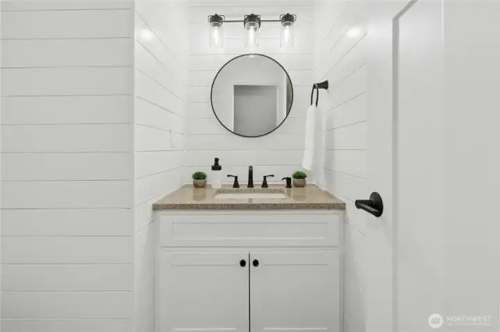 Half Bath on Main with Shiplap Walls