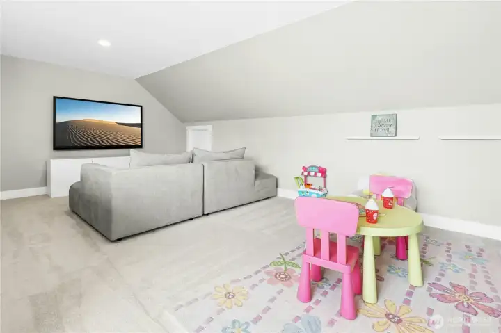 Staged as a media and play room