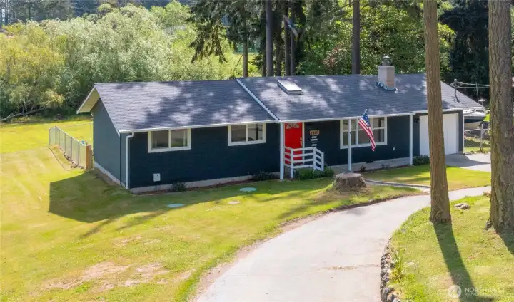 Front View looking at home from above