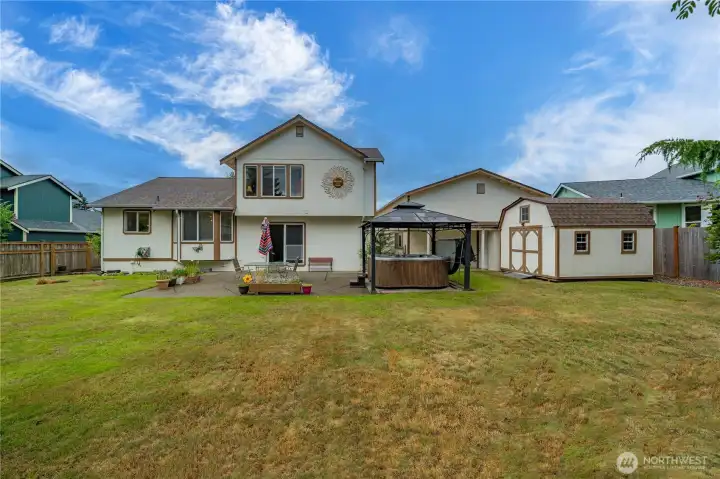 Large backyard ready for SUMMER fun + a storage shed perfect for yard tools and yard games! Large backyard ready for SUMMER fun + a storage shed perfect for yard tools and yard games!