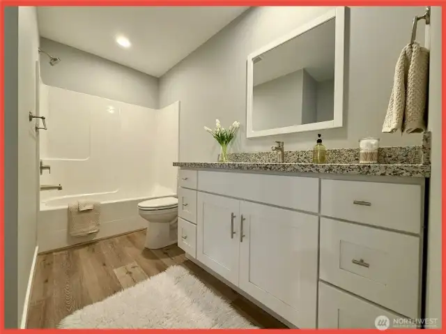 Full bathroom next to second bedroom