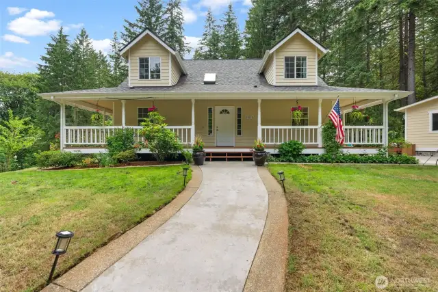 Custom-built Craftsman with wraparound covered deck