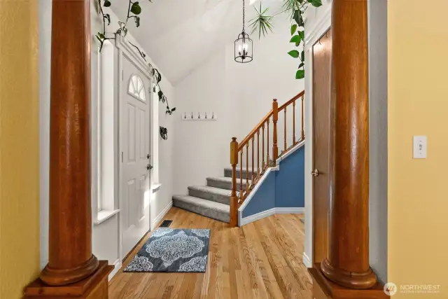 Step inside to vaulted ceilings, hardwood floors
