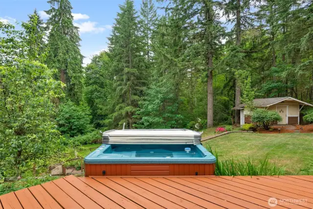 Hot tub off the primary bedroom