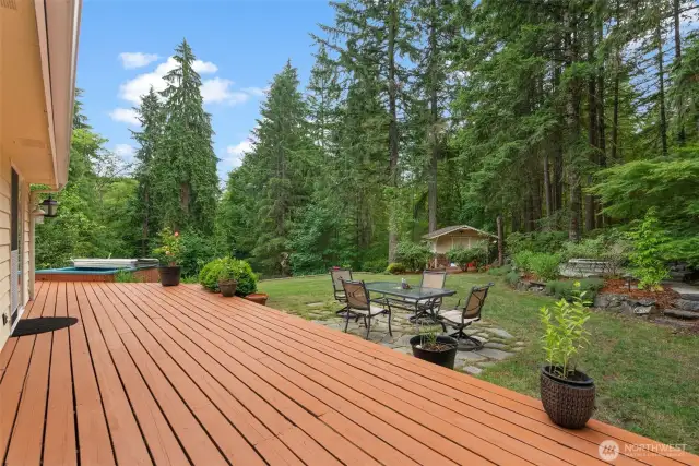Deck looks out to nature