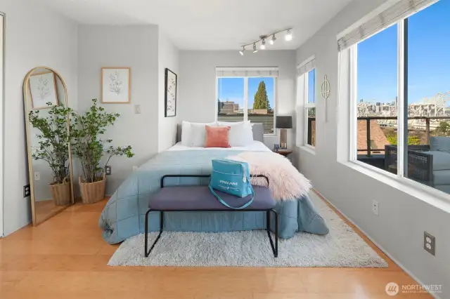 Wake up to the city scape and sound views!