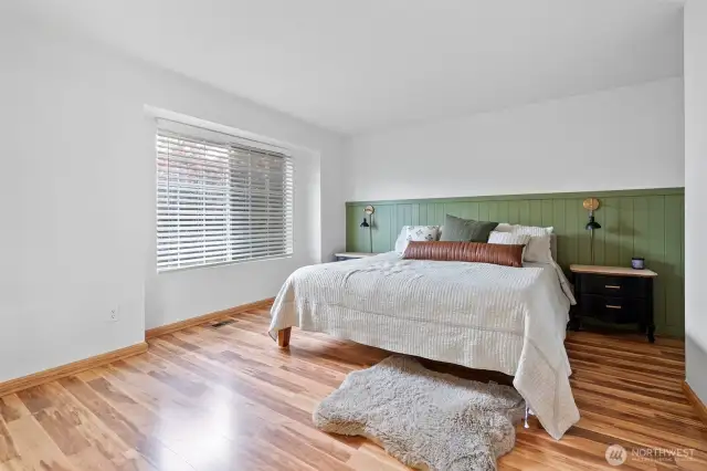Spacious Primary with 3/4 bath ensuite and walk-in closet.