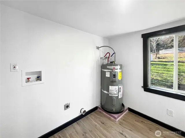 Utility Room Off Kitchen With Washer/Dryer Hookups