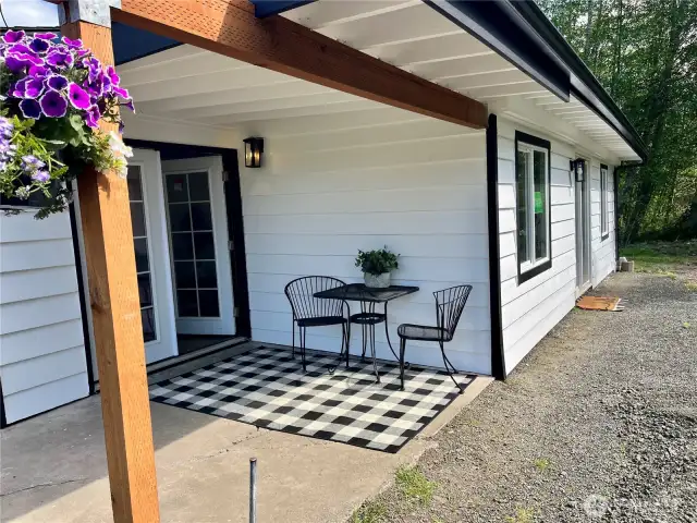 French Doors Open to your front patio and let a lot of light in.