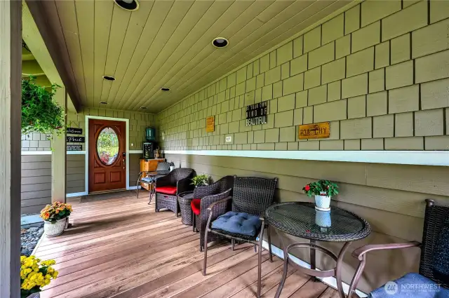 The amazing front porch welcomes you home.