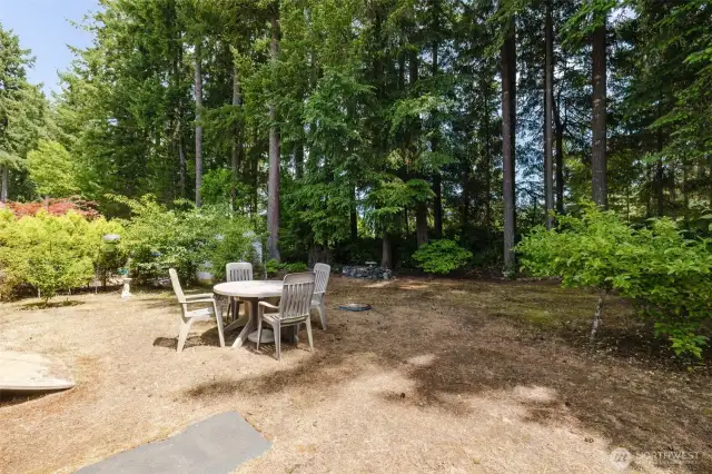 You are surrounded by greenery. There's a fruit tree here too!