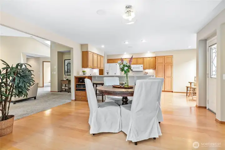 Hardwood floors in Kitchen/Dining/Sunroon.