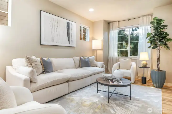 A sophisticated space that is perfect for entertaining guests.