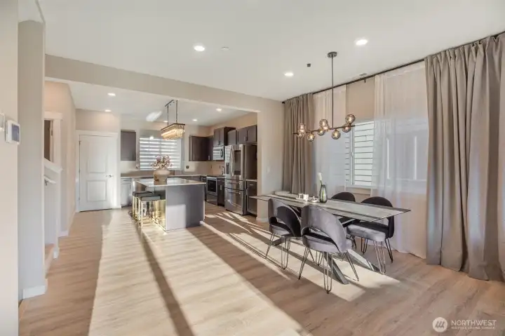 Luxurious flooring is in immaculate condition.