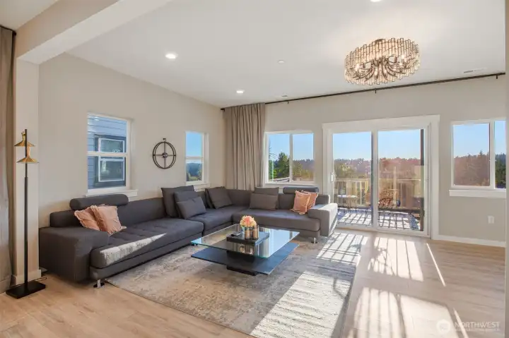 Brightest living room with abundance of windows.