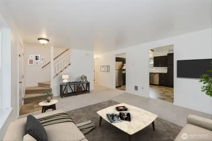 1st floor living room staged